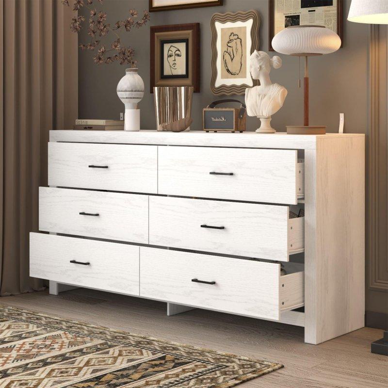 Kahverengi ve Gri MDF 6 Çekmeceli Yatay Şifonyer - 296071