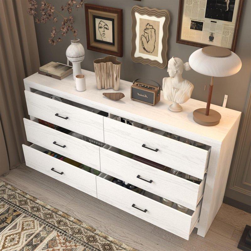 Kahverengi ve Gri MDF 6 Çekmeceli Yatay Şifonyer - 296071