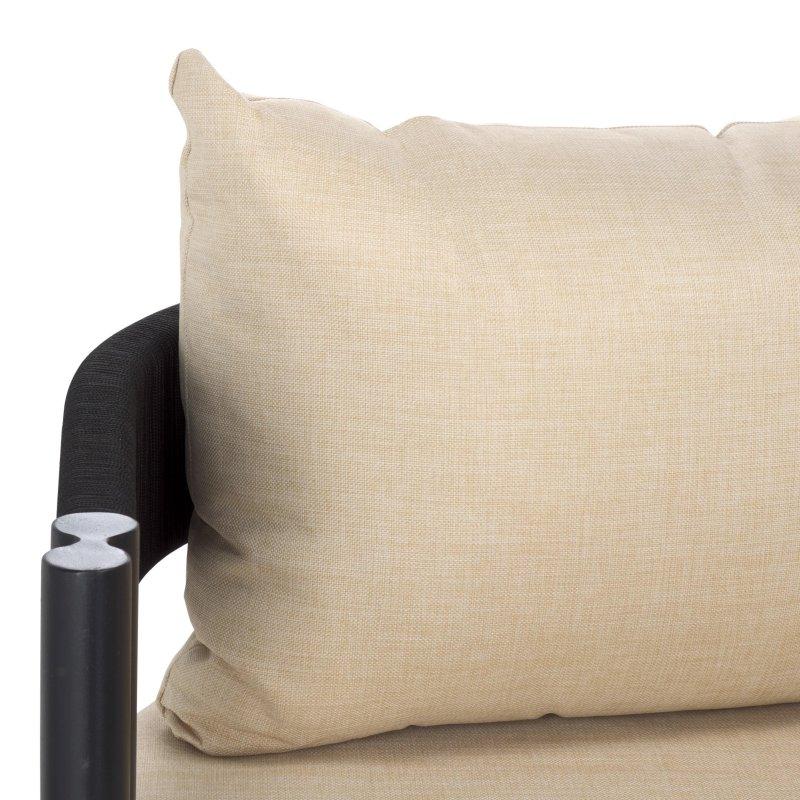 Kahverengi ve Gri Metal İp Örgülü Köşe Bahçe Takımı - 197 cm - 269936