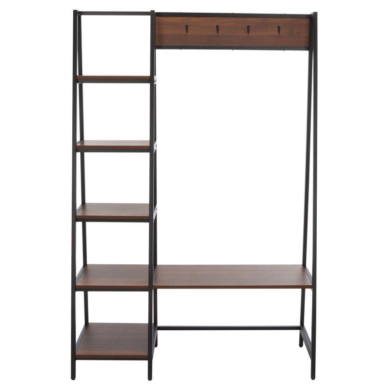 Kahverengi ve Siyah Ahşap Rustik Askılı Kitaplık - 117x41x173 cm - 319344