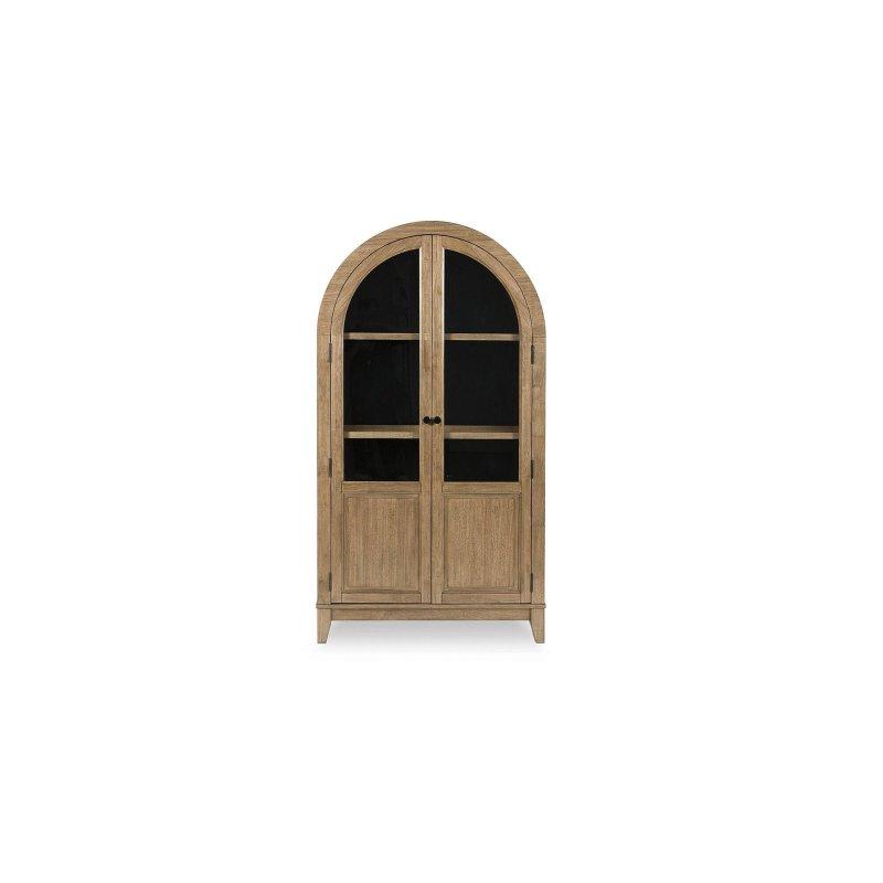 Kahverengi ve Siyah Masif Ahşap Cam Kapaklı Kitaplık - 102x41x189 cm - 316672
