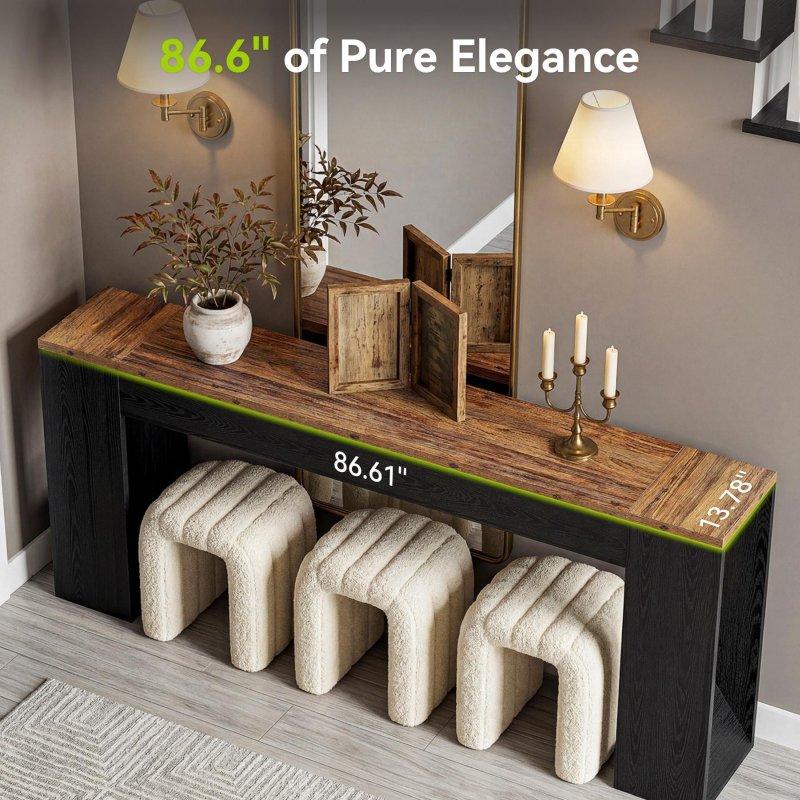 Kahverengi ve Siyah MDF A-Çerçeve Ayaklı Rustik Dresuar - 220 cm - 332757