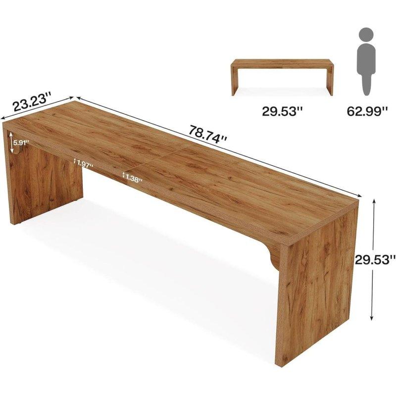 Kahverengi ve Siyah MDF İki Kişilik Dikdörtgen Ofis Masası - 200 cm - 328228