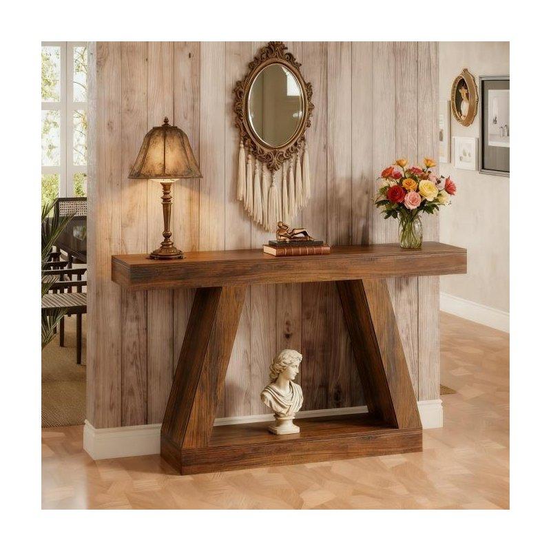 Kahverengi ve Siyah MDF Raflı Rustik Endüstriyel Dresuar - 141 cm - 331264