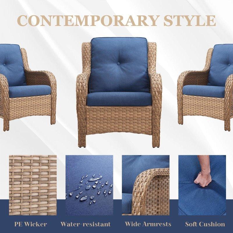 Kahverengi Yüksek Sırtlı Minderli 2li Rattan Sandalye Seti - 79x89x89 cm - 253241