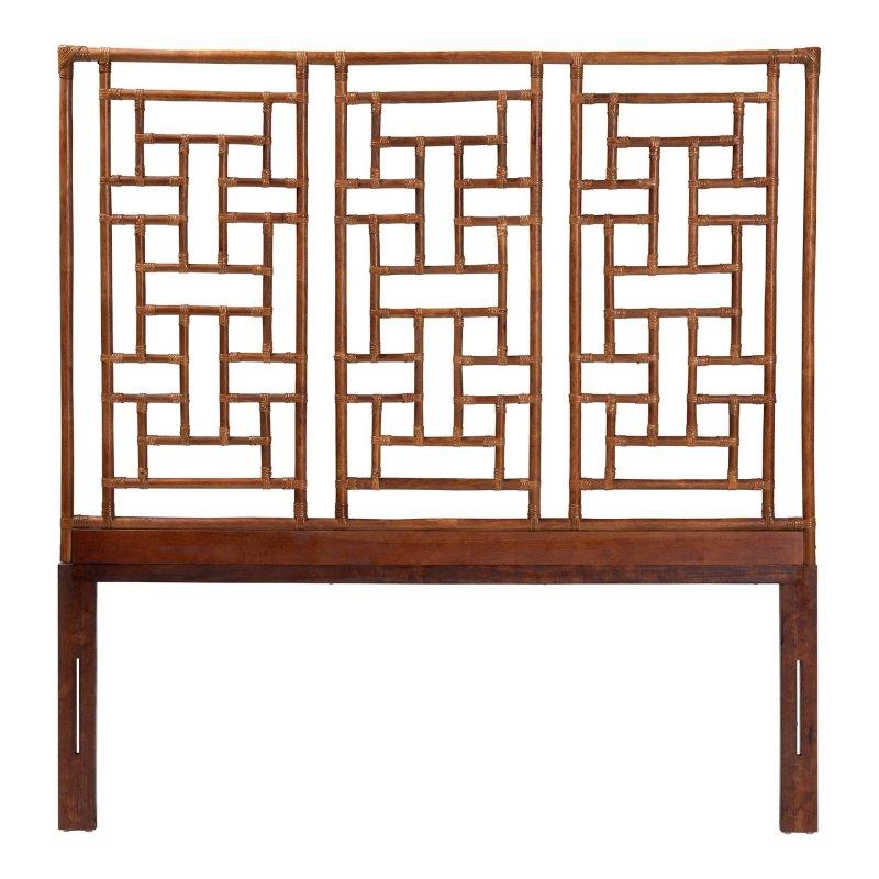 Kaplumbağa Kabuğu Desenli El Yapımı Doğal Rattan Yatak Başlığı - 334651