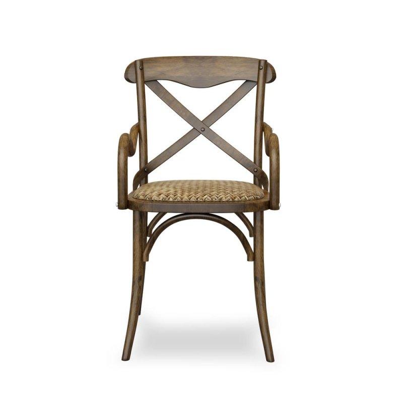 Karaağaç ve Rattan X Sırtlı Kolçaklı Rattan Sandalye - 92 cm - 252523