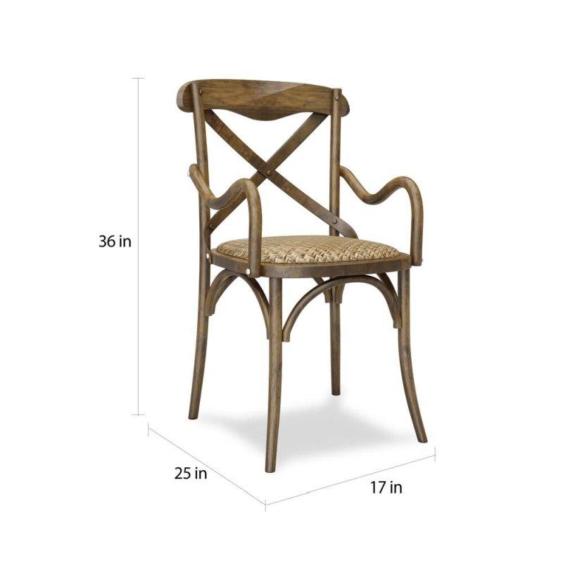 Karaağaç ve Rattan X Sırtlı Kolçaklı Rattan Sandalye - 92 cm - 252523