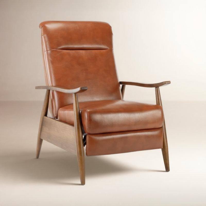 Karamel Suni Deri Manuel Mekanizmalı Baba Koltuğu - 77x87x108 cm - 324495