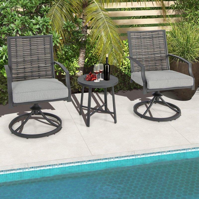Karışık Kahverengi Metal ve Rattan Döner Minderli Bahçe Takımı - 272763 Karışık Kahverengi Metal ve Rattan Döner Minderli Bahçe Takımı - 272763
