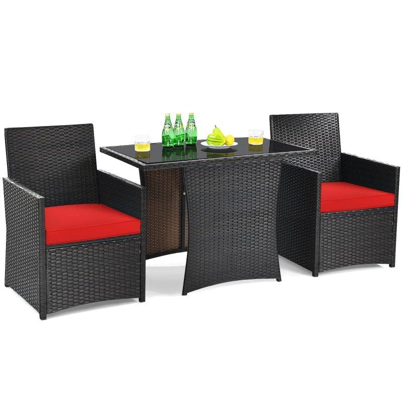 Karışık Kahverengi Rattan Minderli Cam Tablalı Bahçe Takımı - 130x64 cm - 270867 Karışık Kahverengi Rattan Minderli Cam Tablalı Bahçe Takımı - 130x64 cm - 270867