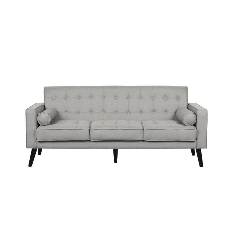 Keten Kapitoneli Düz Kollu 3 Kişilik Bohem Koltuk - 192 cm - 291986