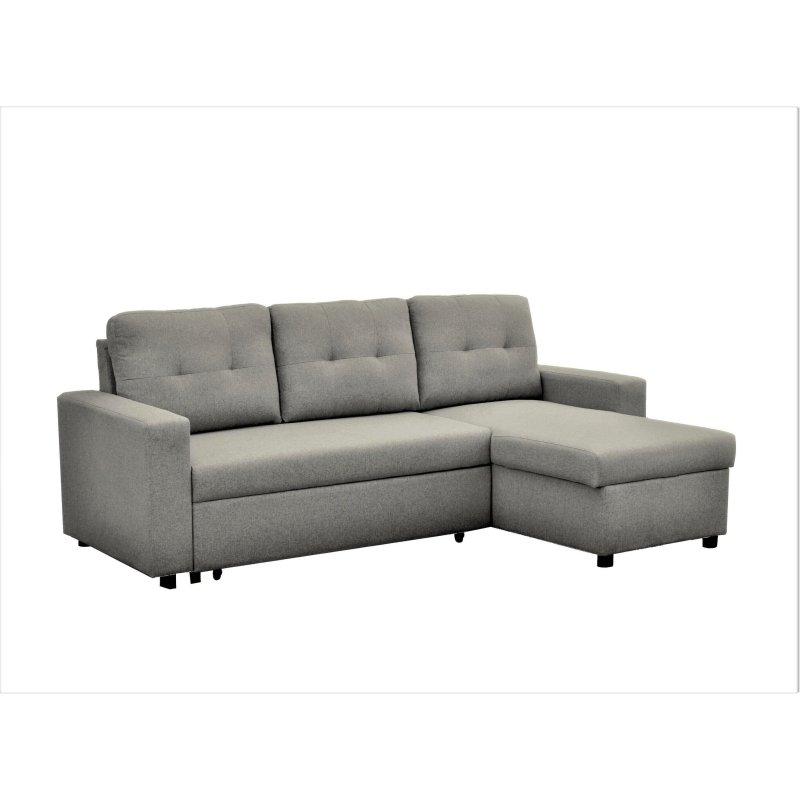 Keten Kumaş Kapitoneli Yataklı Sağ Köşe Koltuk - 203x151 cm - 258123