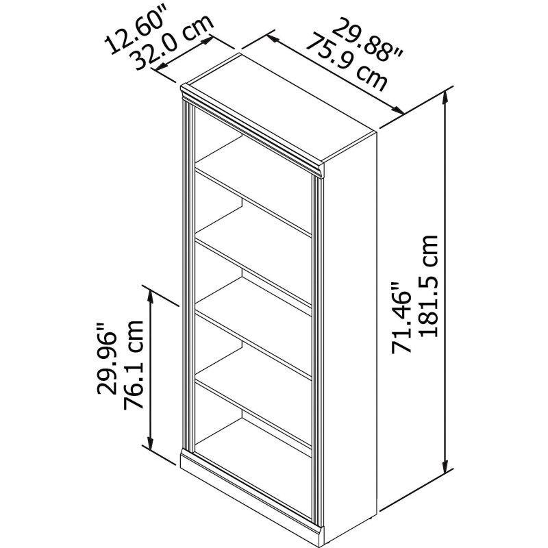 Kiraz Laminat 5 Raflı Ayarlanabilir Kitaplık - 76x32x182 cm - 315971