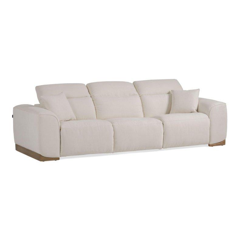 Kırık Beyaz Polyester Kumaş 2 Motorlu Mekanizmalı Ayarlanabilir Başlıklı Bohem Koltuk - 295 cm - 277970