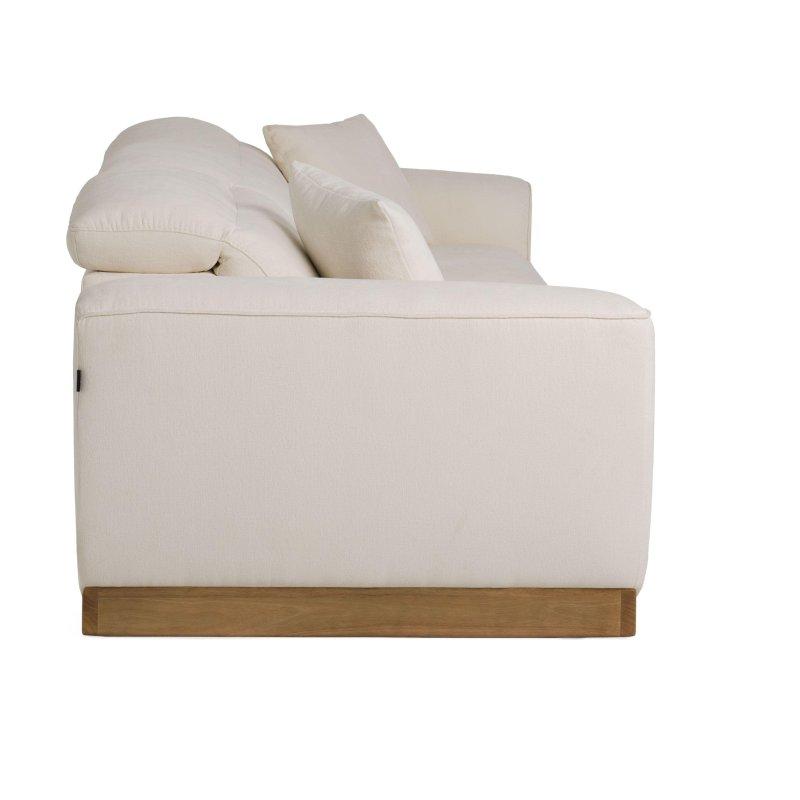 Kırık Beyaz Polyester Kumaş 2 Motorlu Mekanizmalı Ayarlanabilir Başlıklı Bohem Koltuk - 295 cm - 277970
