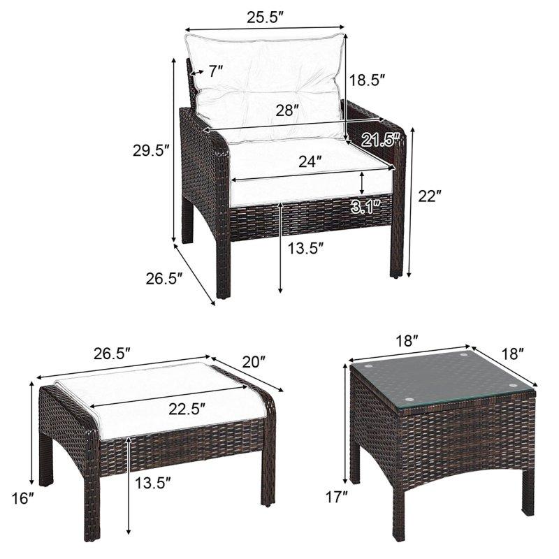 Kırmızı Rattan Minderli 5 Parça Bahçe Takımı - 269234