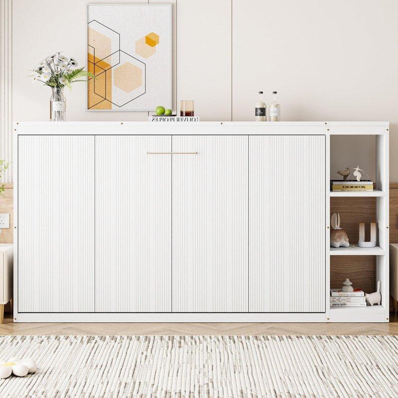 Kitaplıklı MDF ve LVL Tek Kişilik Duvar Yatağı - 261859