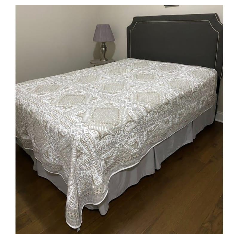 Kömür Grisi Keten Kumaş Biyeli Yatak Başlığı - 154 cm - 335040