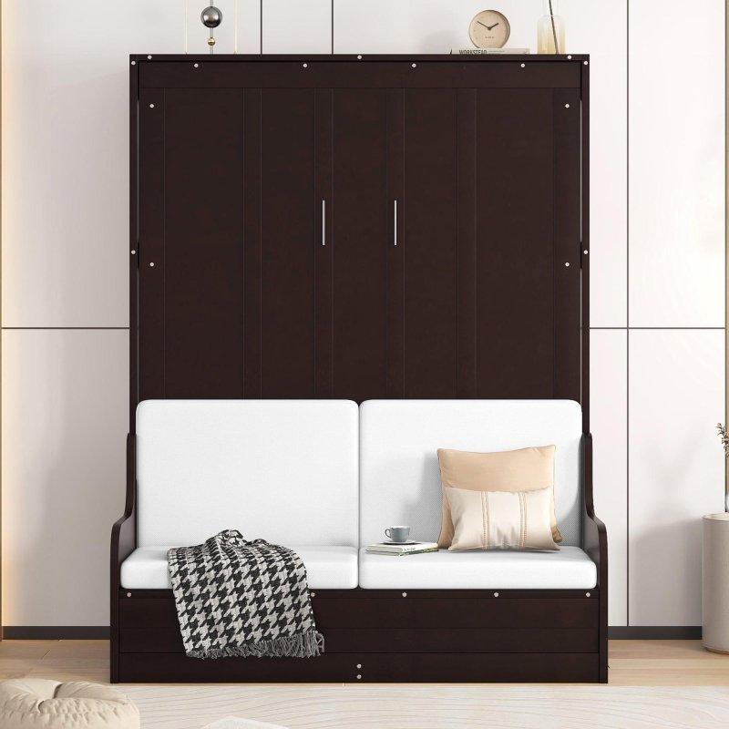 Kontrplak ve MDF Koltuklu Duvar Yatağı - Çift Kişilik - 264154