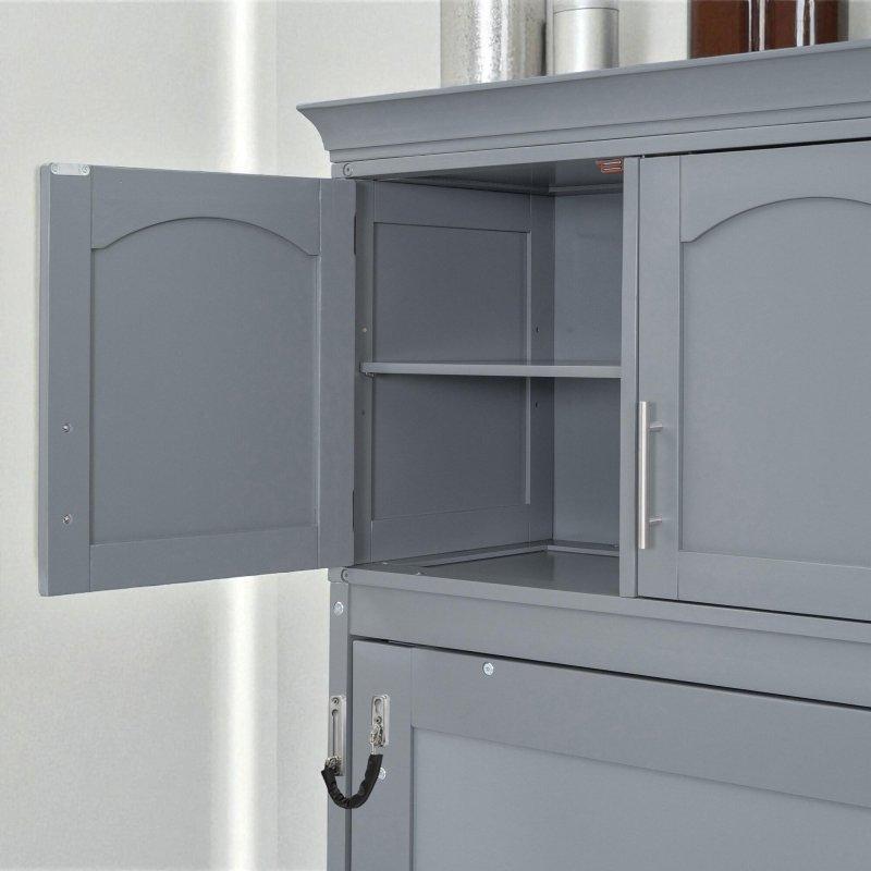 Kontrplak ve MDF Üst Dolaplı Katlanır Çift Kişilik Duvar Yatağı - 266431