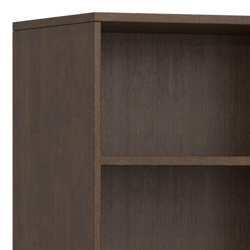 Koyu Ceviz Kahverengi Masif Kauçuk Ağacı Ayarlanabilir 5 Raflı Kitaplık - 61x41x168 cm - 318620