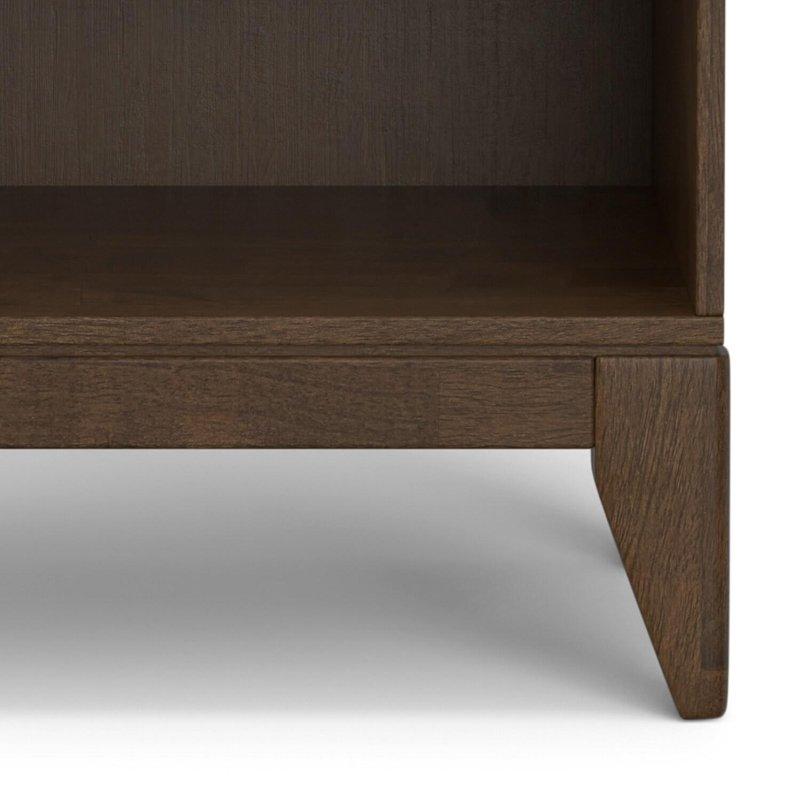 Koyu Ceviz Kahverengi Masif Kauçuk Ağacı Ayarlanabilir 5 Raflı Kitaplık - 61x41x168 cm - 318620
