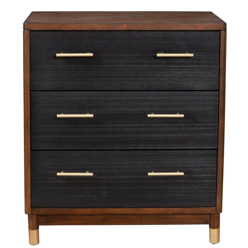 Koyu Ceviz Maun Rattan Kapaklı 3 Çekmeceli Şifonyer - 77x46x88 cm - 310780