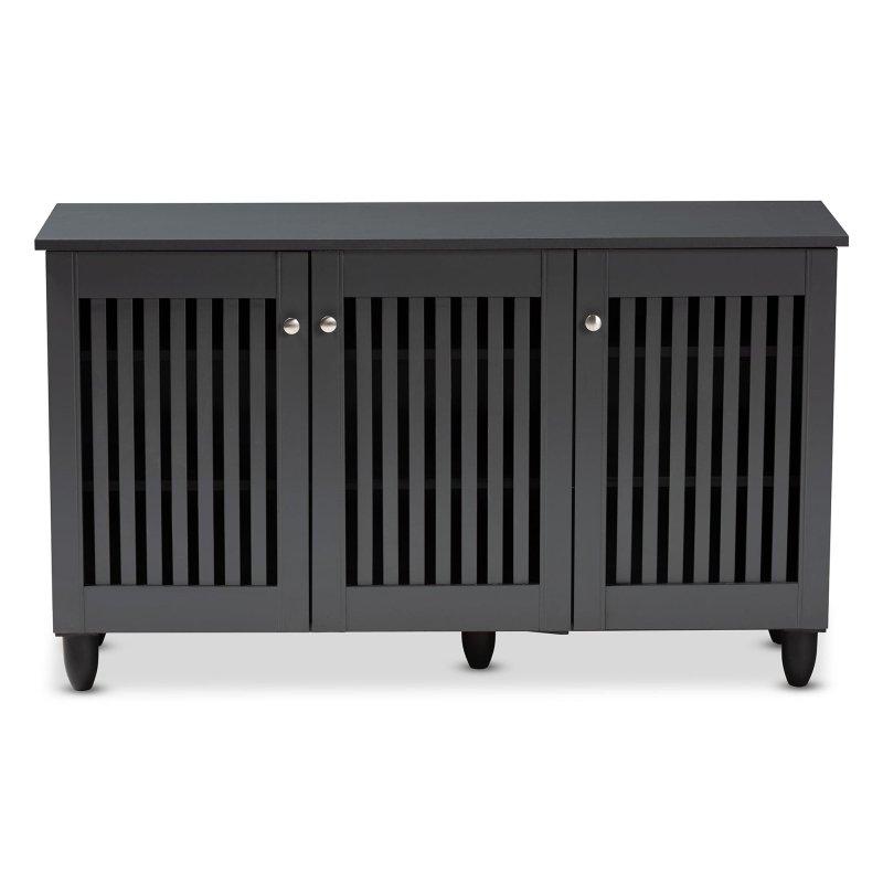 Koyu Gri Ahşap 3 Kapaklı Havalandırmalı Şifonyer - 114 cm - 303636