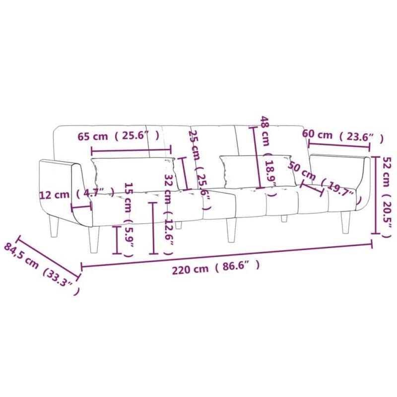 Koyu Gri Kumaş Yataklı İki Yastıklı Bohem Koltuk - 220 cm - 283609