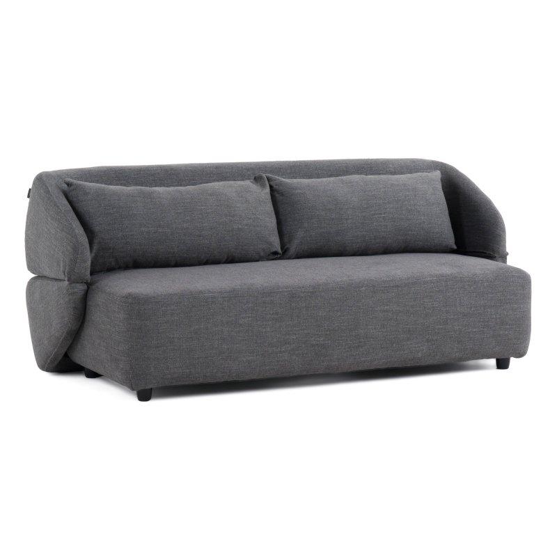 Koyu Gri Kumaş Yataklı Masif Ahşap Bohem Koltuk - 192 cm - 282992