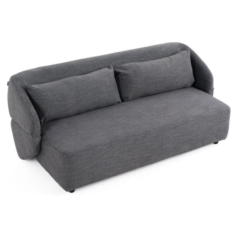 Koyu Gri Kumaş Yataklı Masif Ahşap Bohem Koltuk - 192 cm - 282992