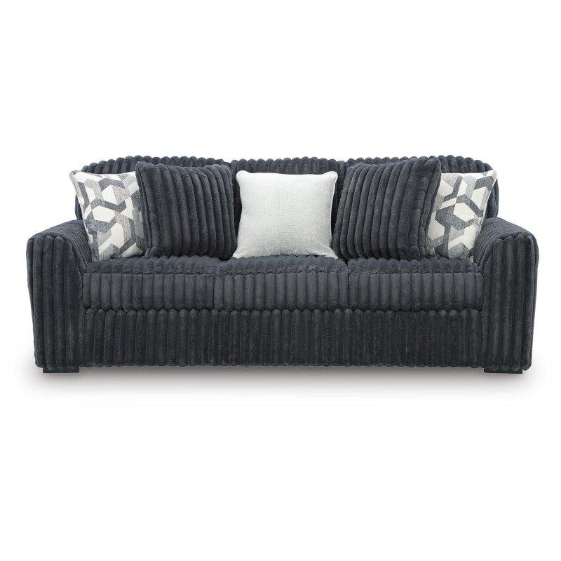 Koyu Gri Polyester Kadife Çıkarılabilir Minderli 3 Kişilik Bohem Koltuk - 249x105x102 cm - 287119