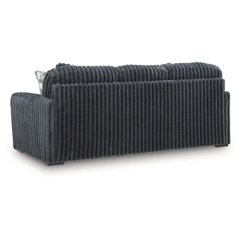 Koyu Gri Polyester Kadife Çıkarılabilir Minderli 3 Kişilik Bohem Koltuk - 249x105x102 cm - 287119