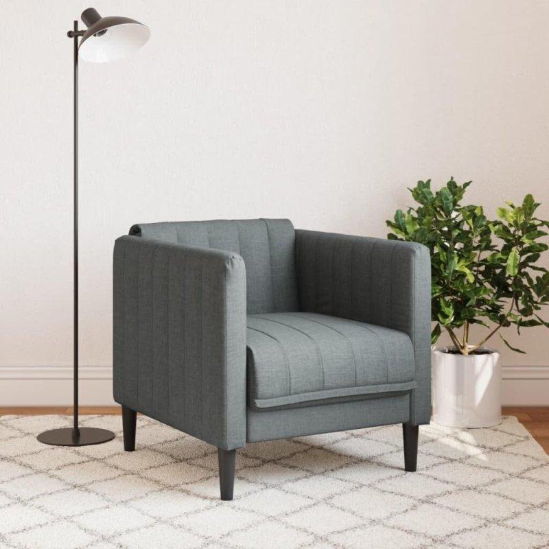 Koyu Gri Polyester Kumaş El Yapımı Düğmeli Sırtlı Bohem Koltuk - 77x70x75 cm - 285814