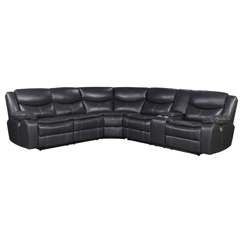 Koyu Gri Suni Deri Konsollu Mekanizmalı Köşe Koltuk - 288x255 cm - 257411 Koyu Gri Suni Deri Konsollu Mekanizmalı Köşe Koltuk - 288x255 cm - 257411