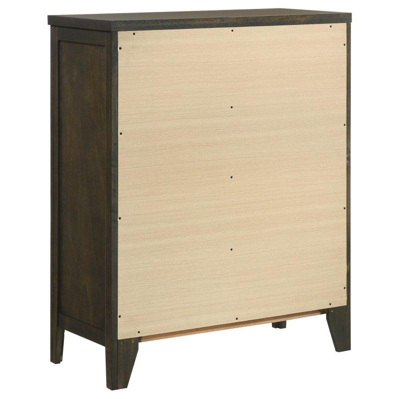 Koyu Kahverengi Ahşap 4 Çekmeceli Nikel Kulplu Şifonyer - 89x110x39 cm - 299341