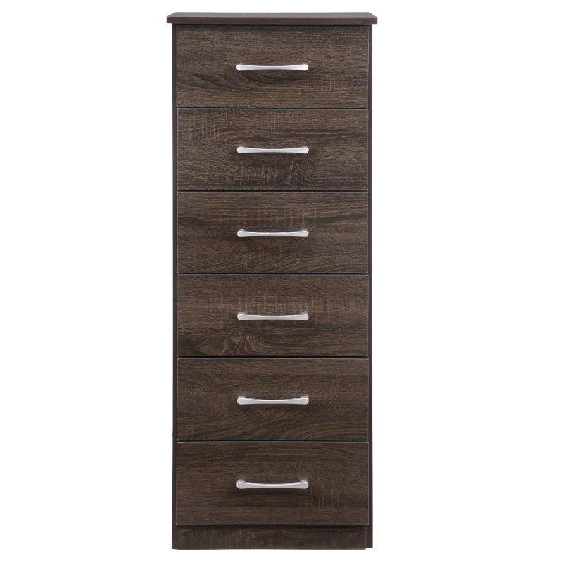 Koyu Kahverengi Ahşap 6 Çekmeceli Şifonyer - 46x117 cm - 298877