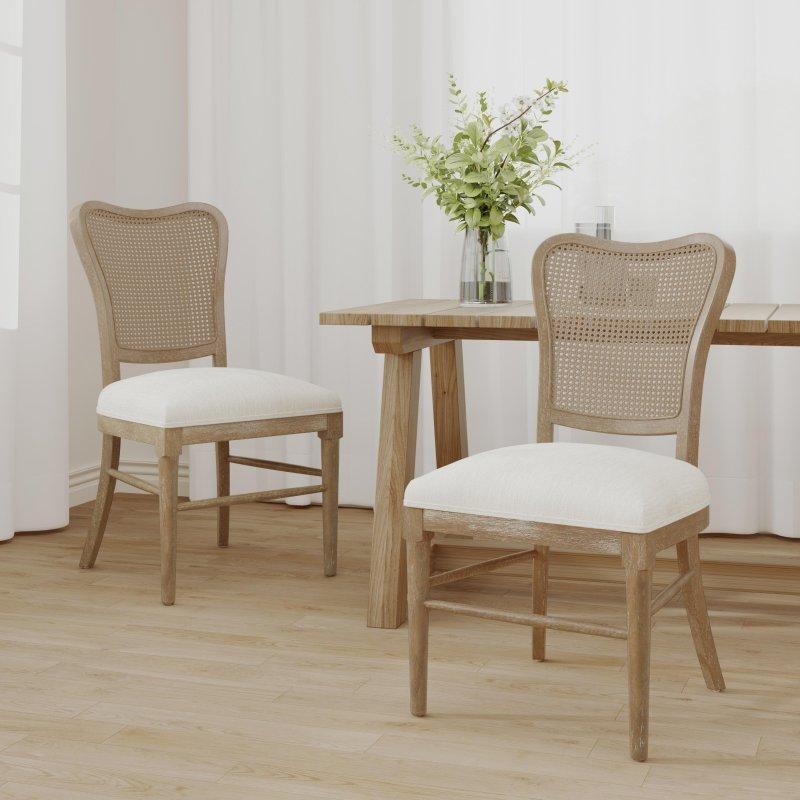 Koyu Kahverengi Kauçuk Ağacı Kumaş Döşemeli 2li Set Rattan Sandalye - 253043