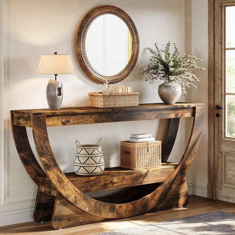Koyu Kahverengi MDF Kemerli Raflı Dresuar - 161 cm - 330743