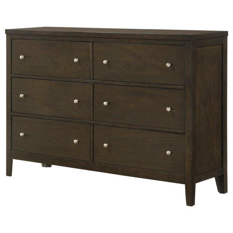 Koyu Kakao MDF ve Kauçuk Ağacı Altı Çekmeceli Şifonyer - 143x99x39 cm - 309122