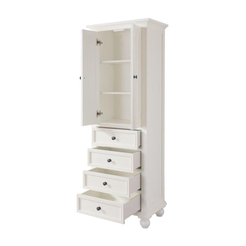 Krem Ahşap 4 Çekmeceli Yavaş Kapanır Çok Amaçlı Banyo Dolabı - 61x173 cm - 333773