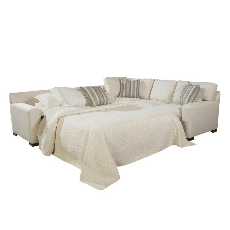Krem Bej Kumaş Yataklı ve Masif Ahşap İskeletli Köşe Koltuk - 291x228 cm - 259835