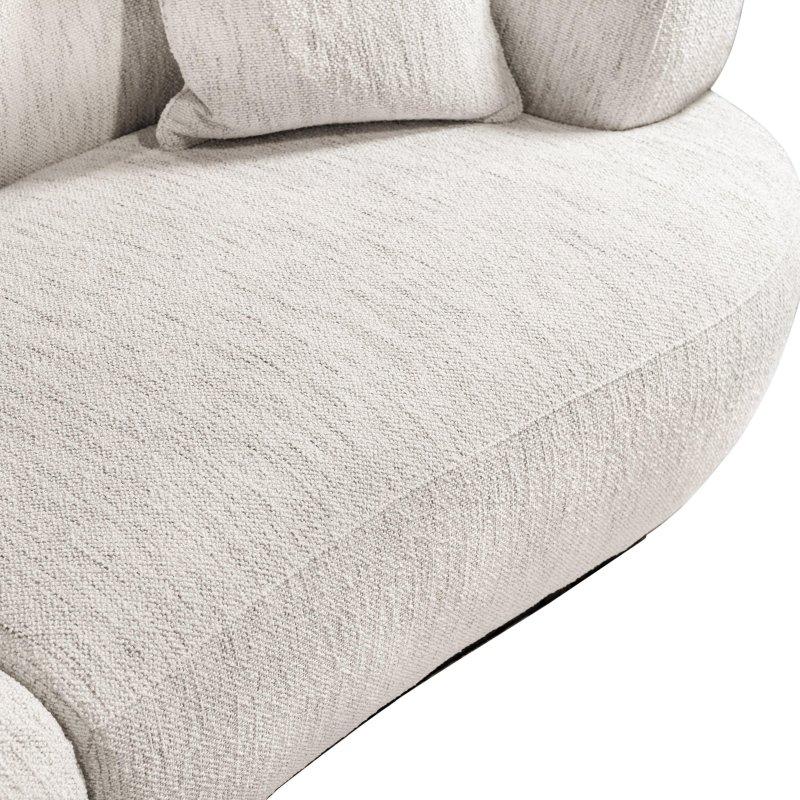 Krem Beyaz Masif Ahşap Modüler Kavisli Köşe Koltuk - 428 cm - 258815