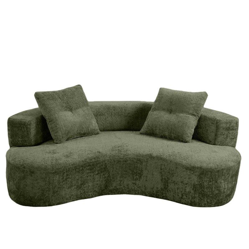 Krem Bukle Kumaş Kurulum Gerektirmez 3 Kişilik Bohem Koltuk - 202 cm - 279029