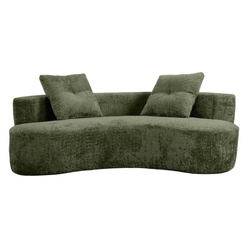 Krem Bukle Kumaş Kurulum Gerektirmez 3 Kişilik Bohem Koltuk - 202 cm - 279029