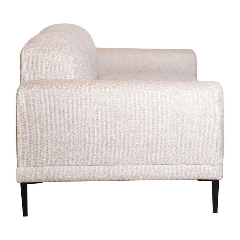 Krem Bukle Kumaşlı Mat Siyah Metal Ayaklı 3 Kişilik Bohem Koltuk - 239 cm - 292098