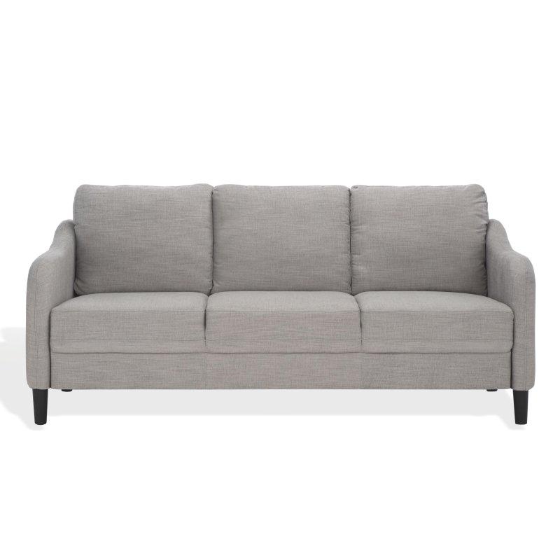 Krem Masif Ahşap 3 Kişilik Eğimli Kollu Polyester Kumaş Bohem Koltuk - 196x82x87 cm - 294386