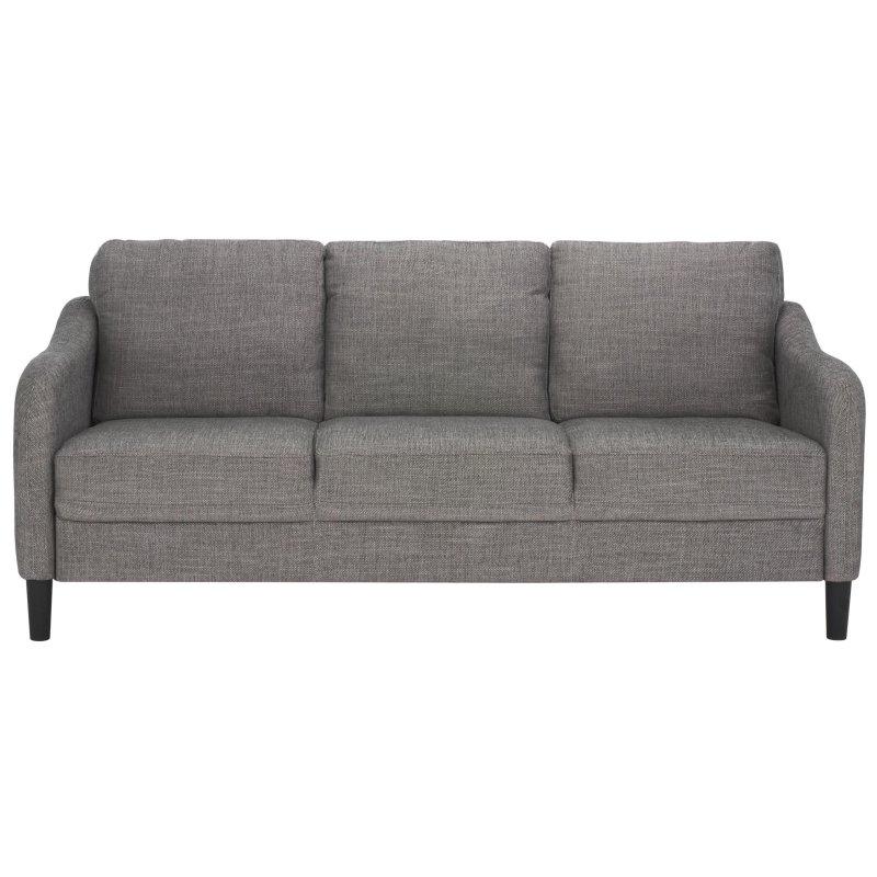 Krem Masif Ahşap 3 Kişilik Eğimli Kollu Polyester Kumaş Bohem Koltuk - 196x82x87 cm - 294386