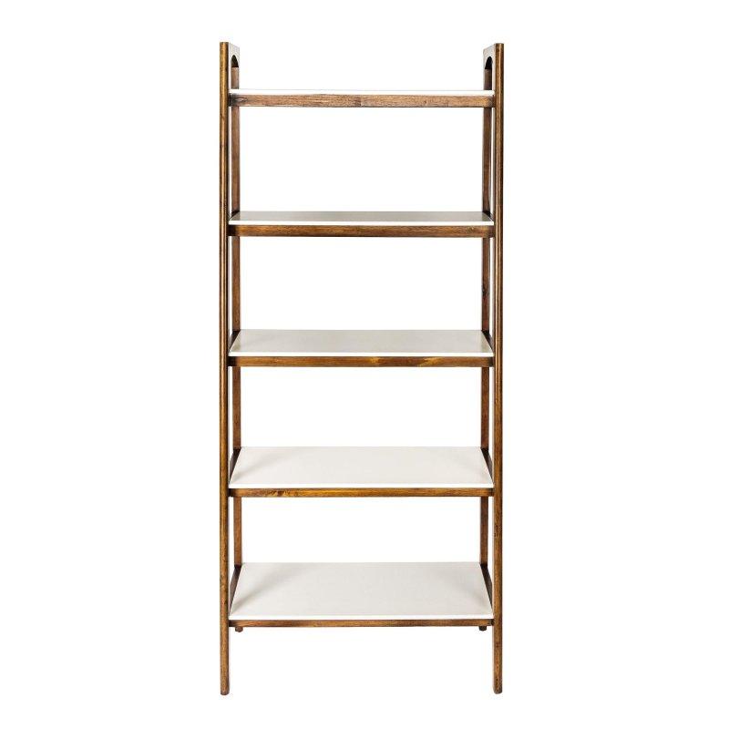 Krem Masif Ahşap 5 Raflı Sırtı Açık Kitaplık - 79x41x186 cm - 315576